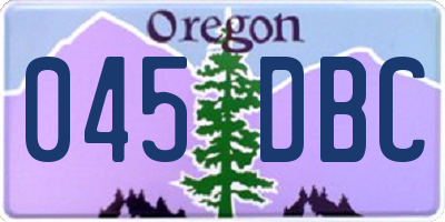 OR license plate 045DBC