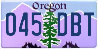 OR license plate 045DBT