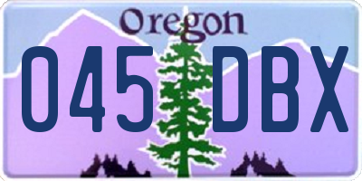 OR license plate 045DBX