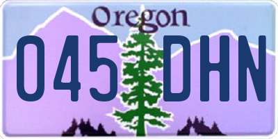 OR license plate 045DHN