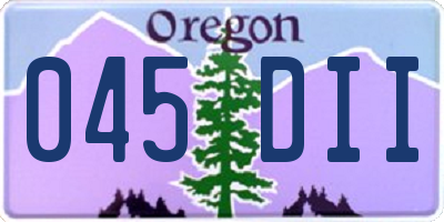 OR license plate 045DII