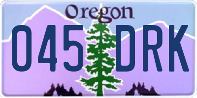 OR license plate 045DRK