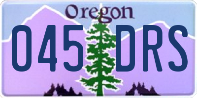 OR license plate 045DRS