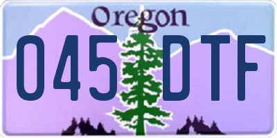 OR license plate 045DTF