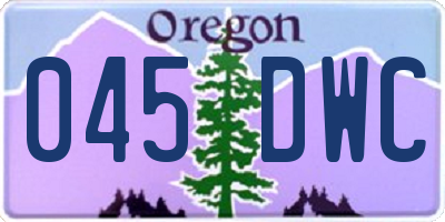 OR license plate 045DWC