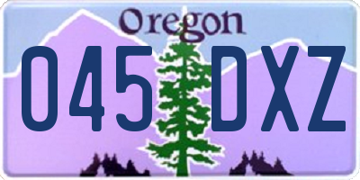 OR license plate 045DXZ