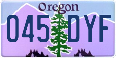 OR license plate 045DYF