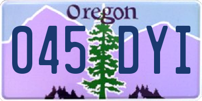 OR license plate 045DYI