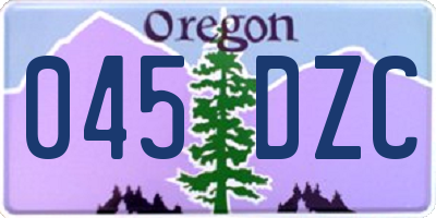 OR license plate 045DZC
