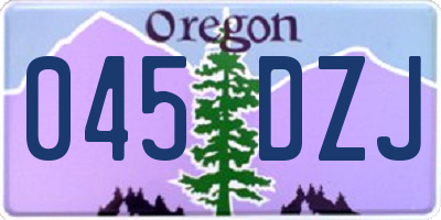 OR license plate 045DZJ