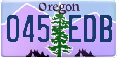 OR license plate 045EDB