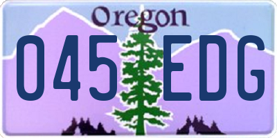 OR license plate 045EDG