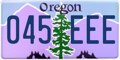 OR license plate 045EEE