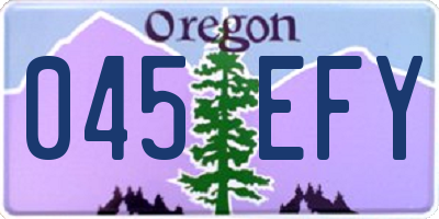 OR license plate 045EFY