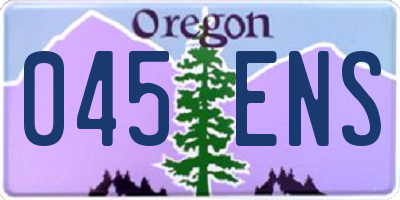 OR license plate 045ENS
