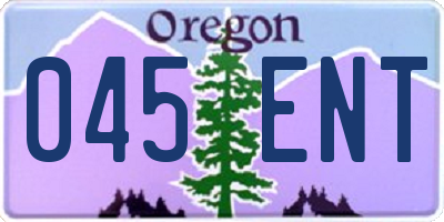 OR license plate 045ENT
