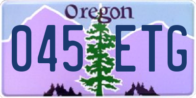 OR license plate 045ETG