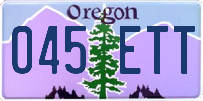 OR license plate 045ETT