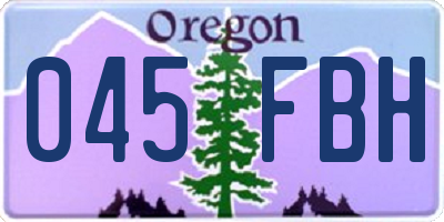 OR license plate 045FBH