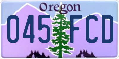 OR license plate 045FCD