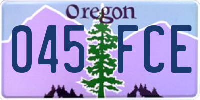 OR license plate 045FCE