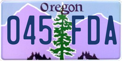 OR license plate 045FDA
