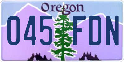 OR license plate 045FDN