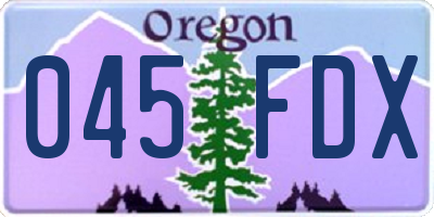OR license plate 045FDX