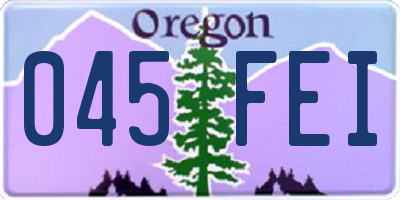 OR license plate 045FEI