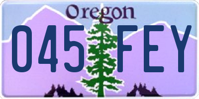 OR license plate 045FEY
