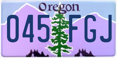 OR license plate 045FGJ