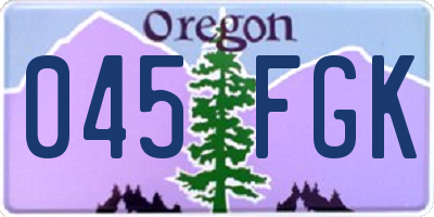 OR license plate 045FGK