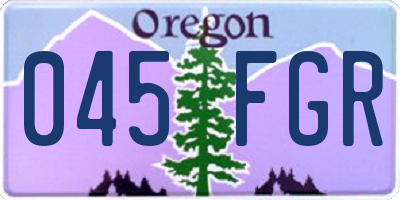 OR license plate 045FGR