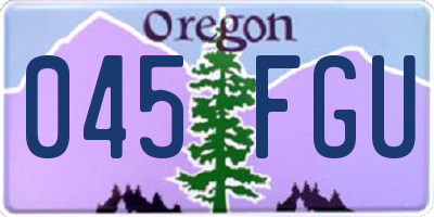 OR license plate 045FGU