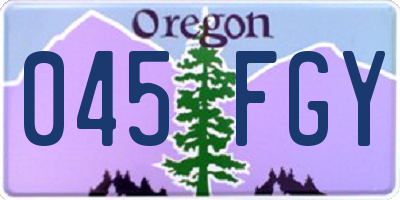 OR license plate 045FGY