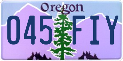 OR license plate 045FIY