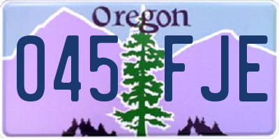 OR license plate 045FJE