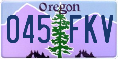 OR license plate 045FKV