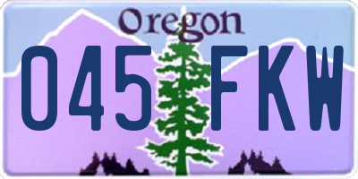 OR license plate 045FKW