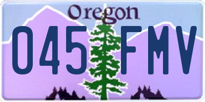 OR license plate 045FMV