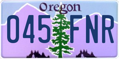OR license plate 045FNR