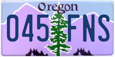 OR license plate 045FNS