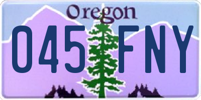 OR license plate 045FNY