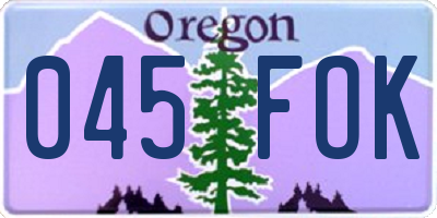 OR license plate 045FOK