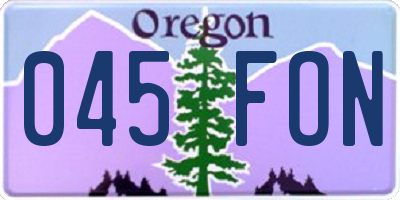 OR license plate 045FON