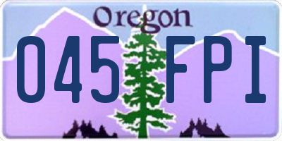 OR license plate 045FPI