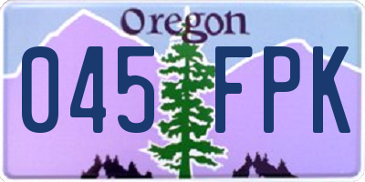 OR license plate 045FPK
