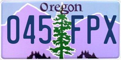 OR license plate 045FPX
