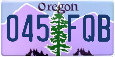 OR license plate 045FQB