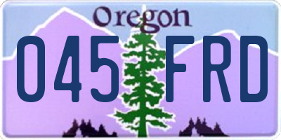 OR license plate 045FRD